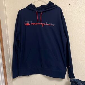 Champion Men's Dark Blue Pullover with Red Accents